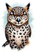 snow leopard, owl, eagle tattoo design idea