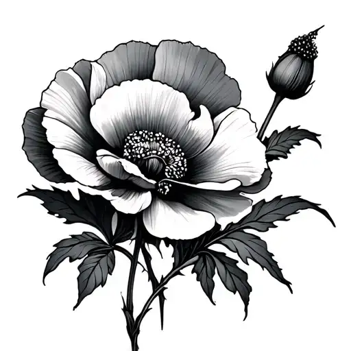 Carnation And Poppy tattoo design idea