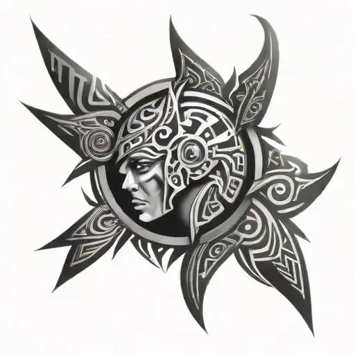 cyber tribal tattoo design idea