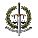 Femis with Libra and Sword inside a laurel wreath, around which is the inscription "Fiat Iustitia, et pass" tattoo design idea