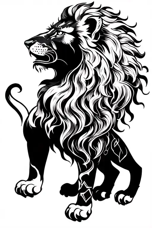 lion an pagan symbols tattoo design idea