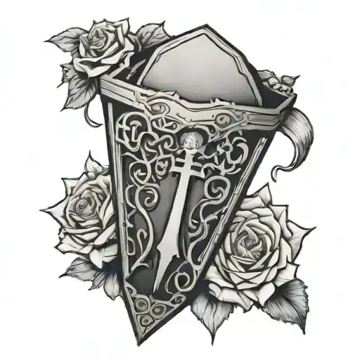 coffin  tattoo design idea