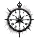 Clock And Compass tattoo design idea