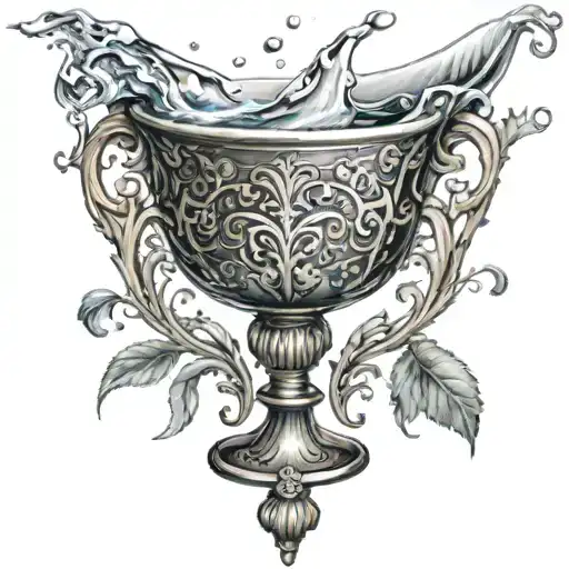 chalice pouring tattoo design idea