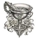 chalice pouring tattoo design idea