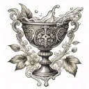 chalice pouring tattoo design idea