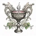 chalice pouring tattoo design idea