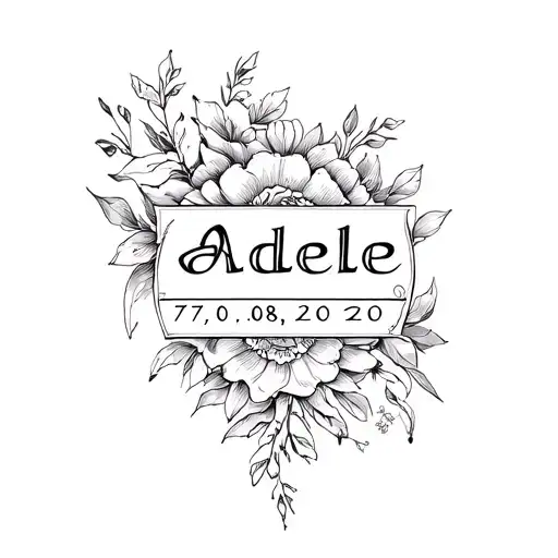 Beautiful tattoo sketch in the form of an inscription Adele 07.08.2020 tattoo design idea