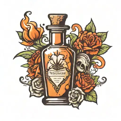 potion bottle tattoo design idea