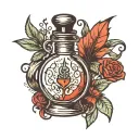 potion bottle tattoo design idea