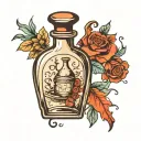 potion bottle tattoo design idea