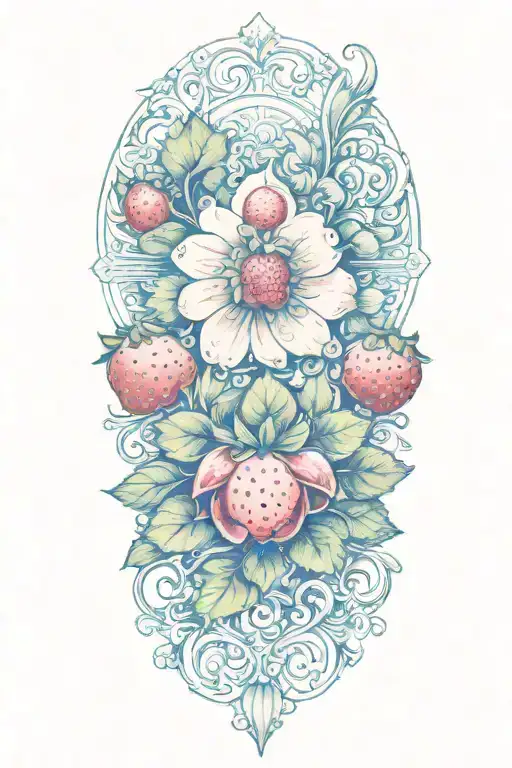 1983 strawberry shortcake and custard  tattoo design idea