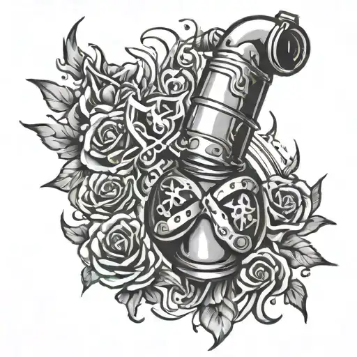 A tattoo of a welding torch transforming into a divine symbol representing god tattoo design idea