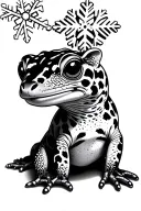 arial view small fat tail leopard gecko Place a small snowflake right above its head  keep it very simple tattoo design idea