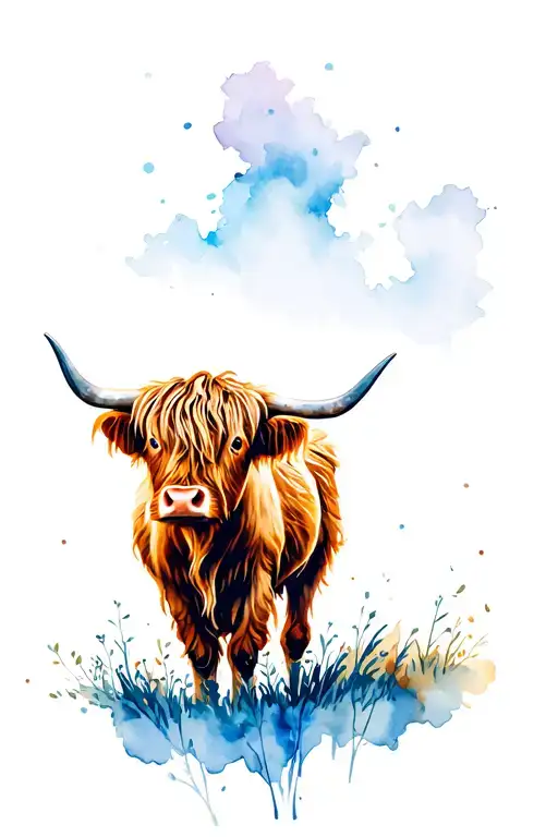 Highland Cow tattoo design idea