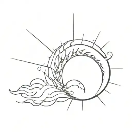 half sun tattoo design idea