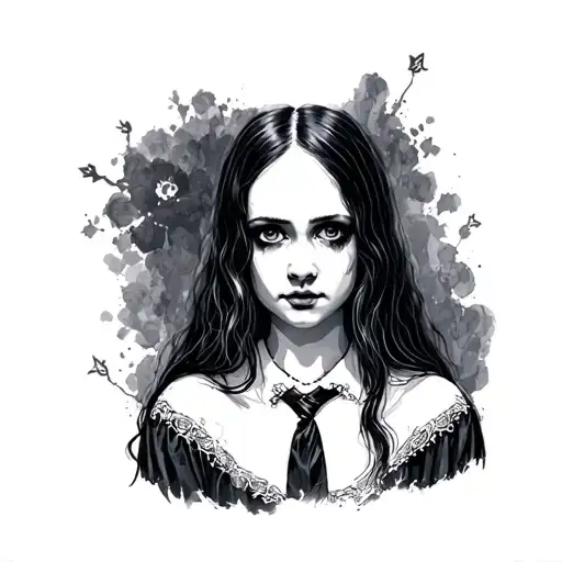 Wednesday Adams badass design tattoo design idea