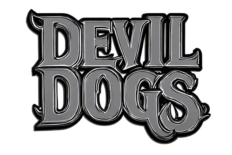 Devil dogs text tattoo design idea