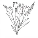 tulips and lupines arrangement aloe vera tattoo design idea