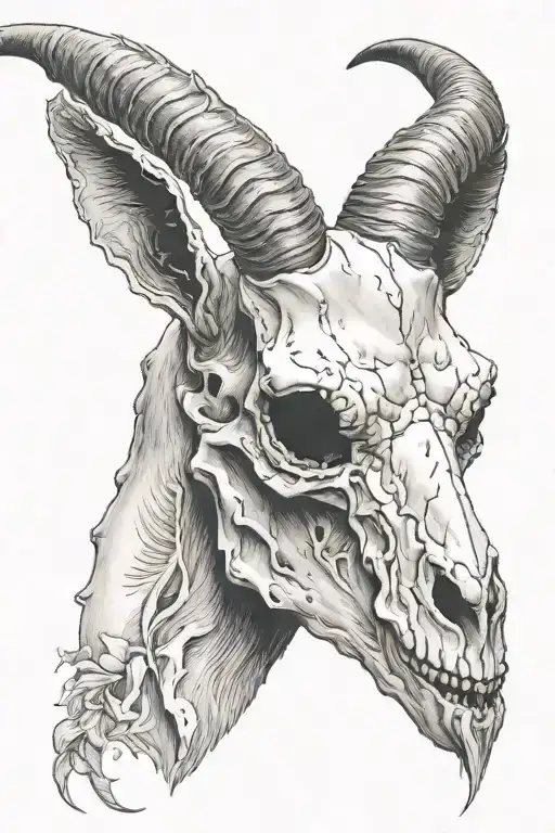 goat skull tattoo design idea