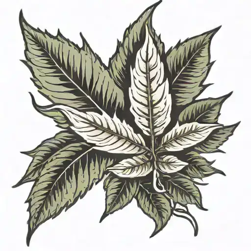 pot leaf mindfulness symbol incorporated tattoo design idea
