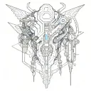 futuristic cyberpunk style back tattoo in style tattoo design idea