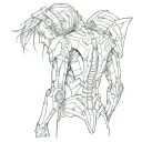 futuristic cyberpunk style back tattoo in style tattoo design idea