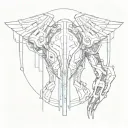futuristic cyberpunk style back tattoo in style tattoo design idea