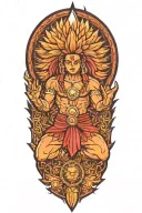 native indian turning super saiyan tattoo design idea