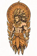 native indian turning super saiyan tattoo design idea