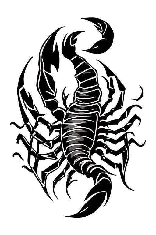 Tribal Scorpion wrapped tattoo design idea