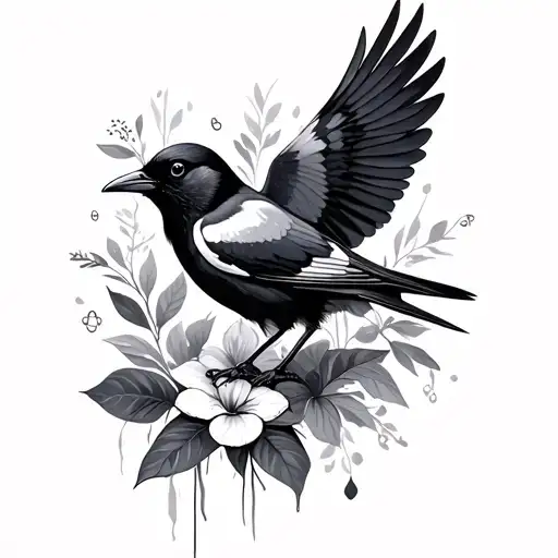 poetry and mynah and strength tattoo design idea