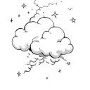 Clouds and wind stars tattoo design idea