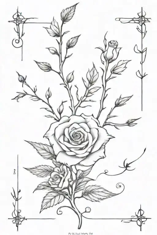 spine tattoo design inspired by a court of thorns and roses book tattoo design idea