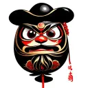 Daruma doll tattoo design idea