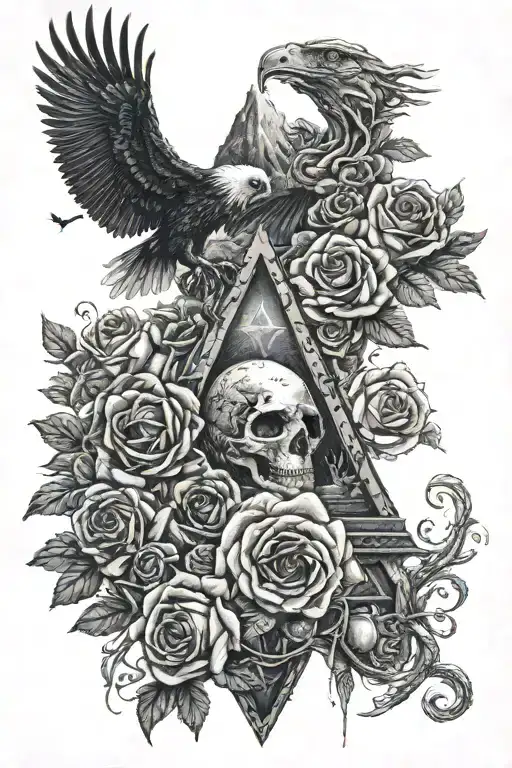 Snake Roses Pyramid Trees Roses eagles Moons Stars Waterfalls eyeball wheelchair cross yinyang snake rose tattoo design idea