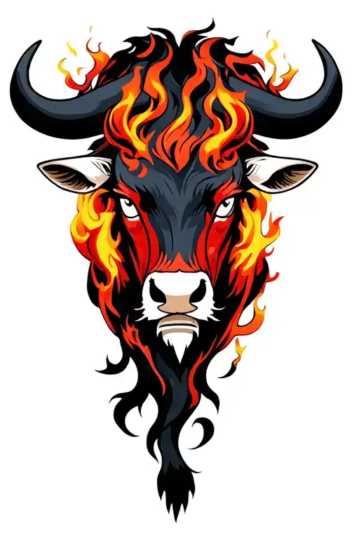 Fire Ox tattoo design idea