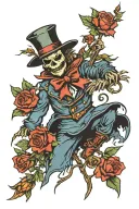 OZ scarecrow with roses tattoo design idea