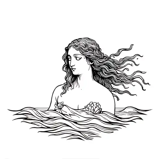 birth of venus tattoo design idea