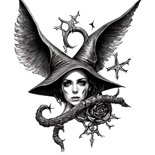 witchcraft inspired tattoo featuring tattoo design idea