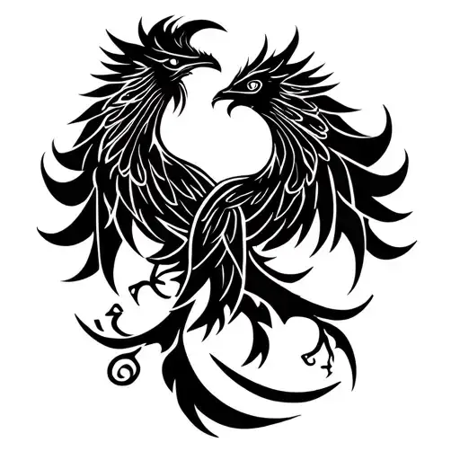 arabic caligraphy masculine phoenix tattoo meant for left chest tattoo design idea
