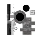 "Integrate Geoglyphs from Nazca" Geometric Tattoo, based on classic Kandinsky patterns (such as free curve to the point), tattoo design idea