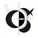 "Integrate Geoglyphs from Nazca" Geometric Tattoo, based on classic Kandinsky patterns (such as free curve to the point), tattoo design idea