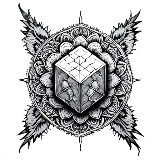 Metatron Cube with a mandala around it that covers the entire forearm tattoo design idea