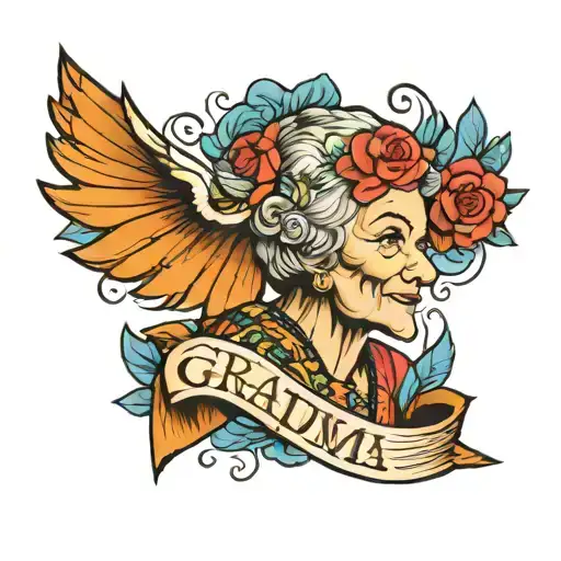 grandma known as "mama" tattoo design idea