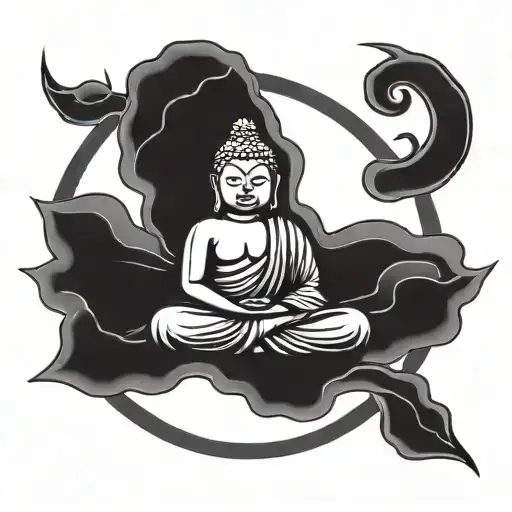 buddha cartoon style evil tattoo design idea