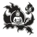 buddha cartoon style evil tattoo design idea