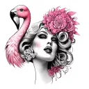 Drag Queen Divine from pink flamingos Face micro realism style tattoo black and white tattoo design idea