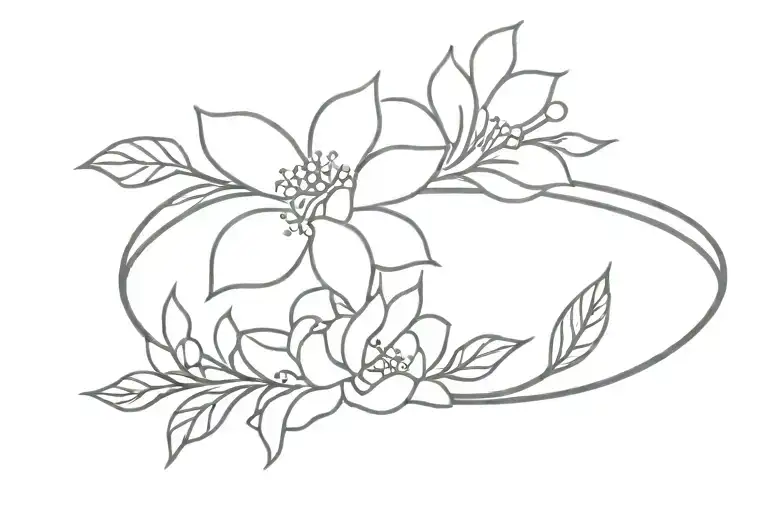 flower headband tattoo design idea
