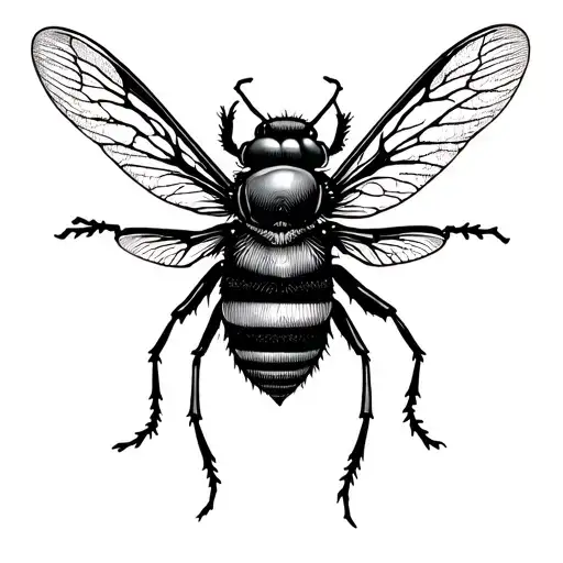 Blackwork fly tattoo, vintage entomology, death and decay symbol.” tattoo design idea